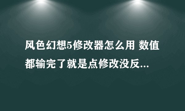 风色幻想5修改器怎么用 数值都输完了就是点修改没反应？什么情况？