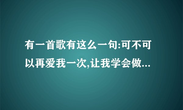 有一首歌有这么一句:可不可以再爱我一次,让我学会做你的爱人,名叫什么谢谢