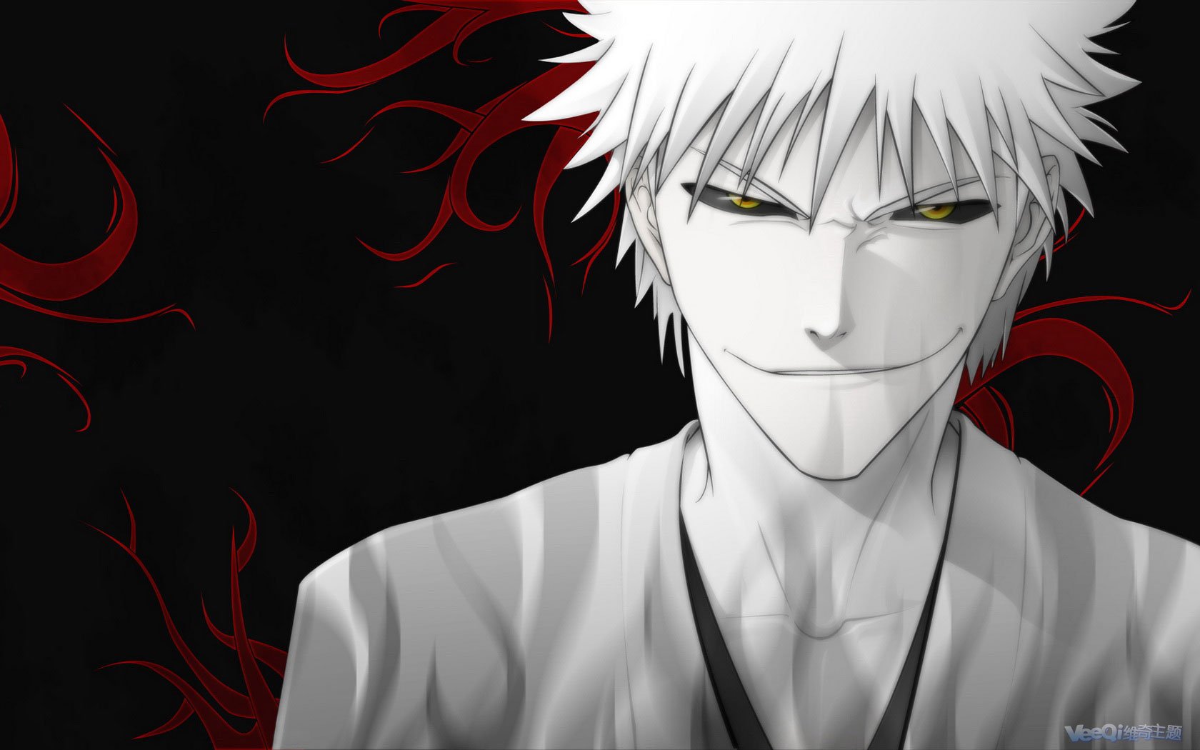 求一张白色的黑崎一护电脑桌面壁纸，要高清的，截图如下