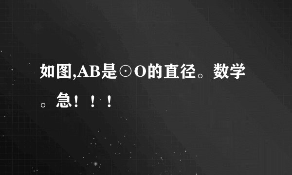 如图,AB是⊙O的直径。数学。急！！！