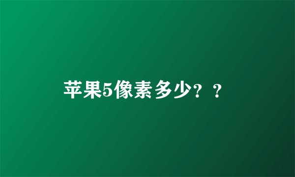 苹果5像素多少？？