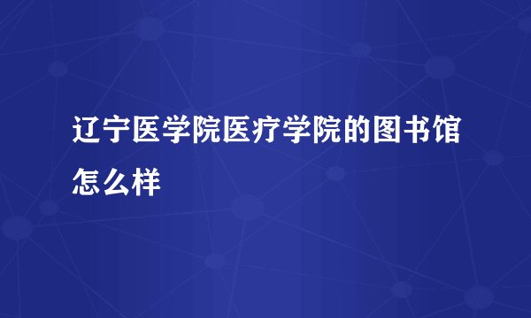 辽宁医学院医疗学院的图书馆怎么样
