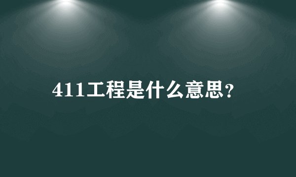 411工程是什么意思？