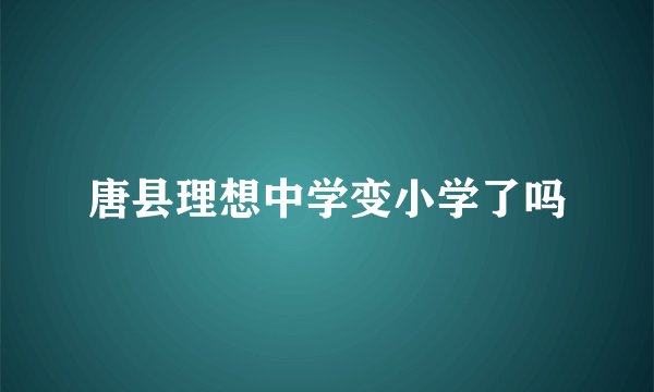 唐县理想中学变小学了吗