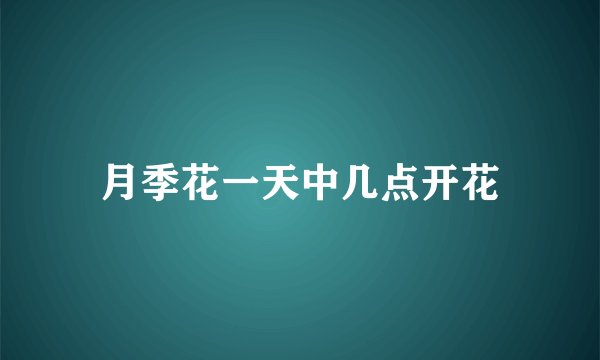 月季花一天中几点开花
