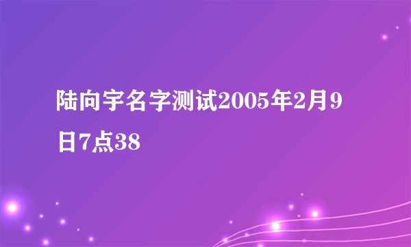 陆向宇名字测试2005年2月9日7点38