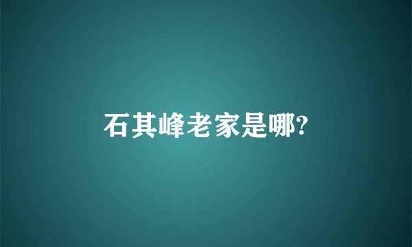 石其峰老家是哪?