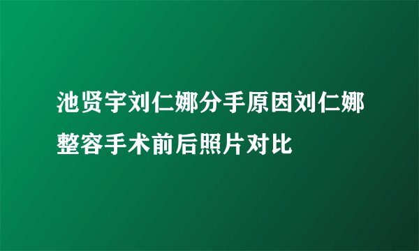 池贤宇刘仁娜分手原因刘仁娜整容手术前后照片对比
