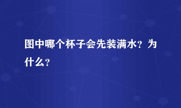图中哪个杯子会先装满水？为什么？