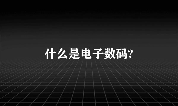 什么是电子数码?
