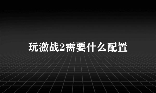 玩激战2需要什么配置