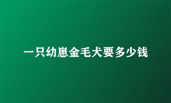 一只幼崽金毛犬要多少钱