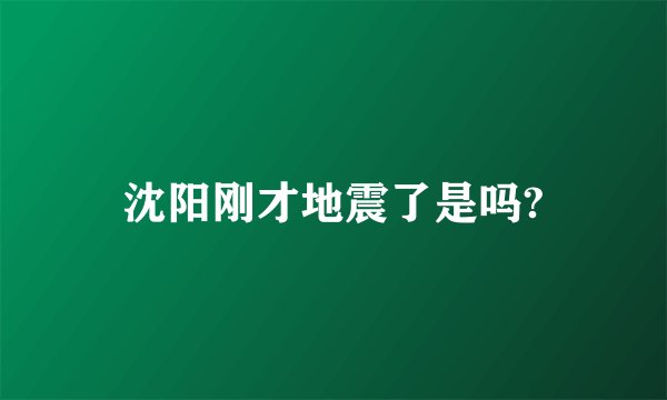沈阳刚才地震了是吗?