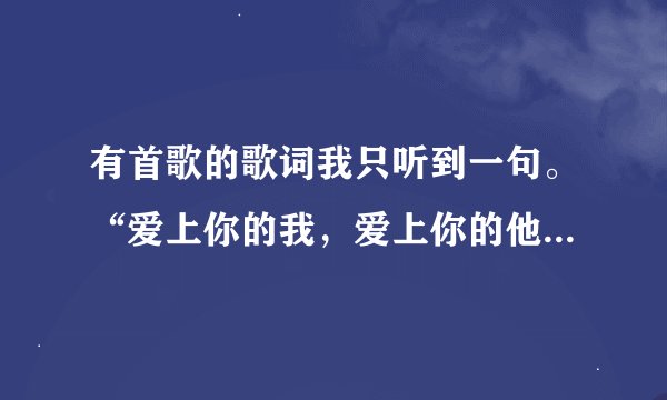 有首歌的歌词我只听到一句。“爱上你的我，爱上你的他”是什么歌。谢了