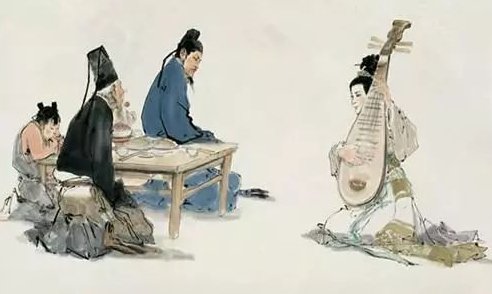 　赏析“浔阳江头夜送客，枫叶荻花秋瑟瑟”。