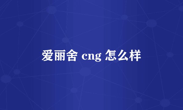 爱丽舍 cng 怎么样