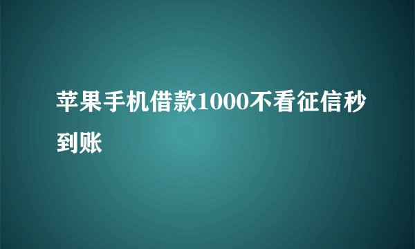 苹果手机借款1000不看征信秒到账