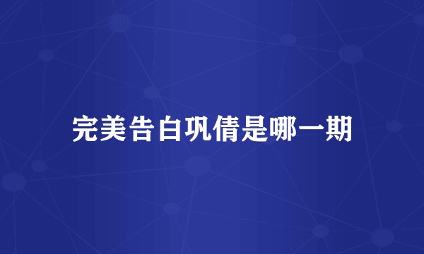 完美告白巩倩是哪一期