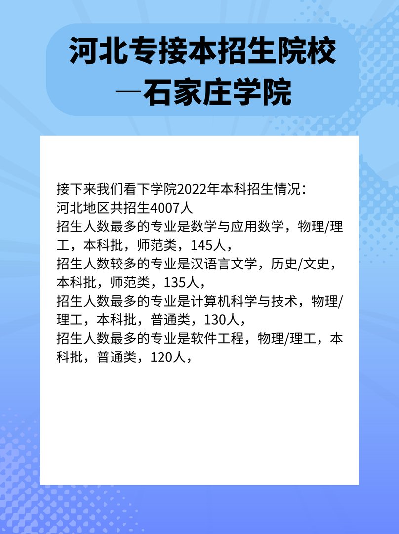 河北专接本招生院校—石家庄学院