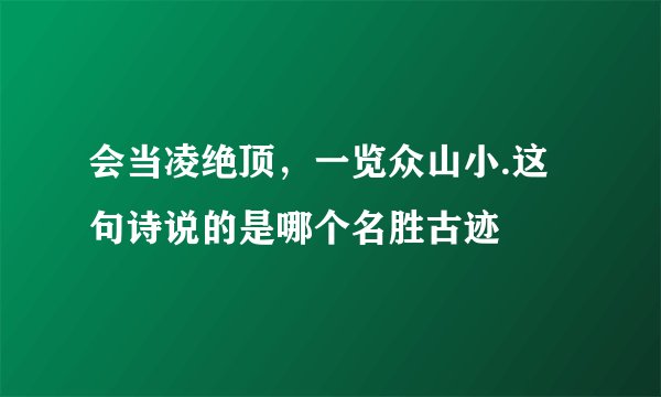 会当凌绝顶，一览众山小.这句诗说的是哪个名胜古迹