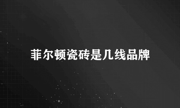 菲尔顿瓷砖是几线品牌
