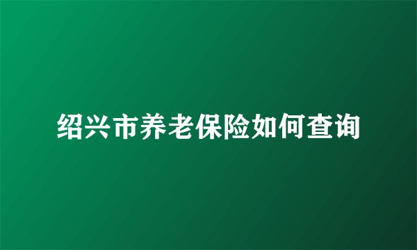 绍兴市养老保险如何查询