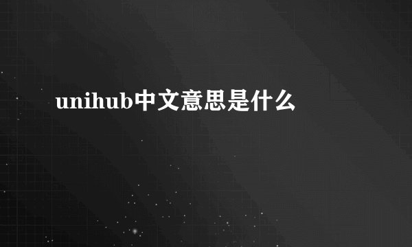 unihub中文意思是什么