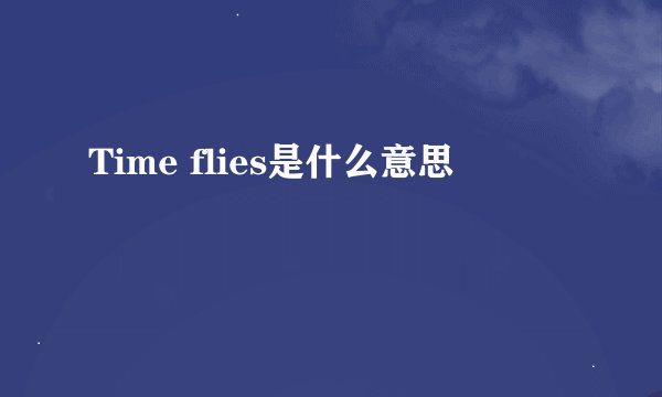 Time flies是什么意思