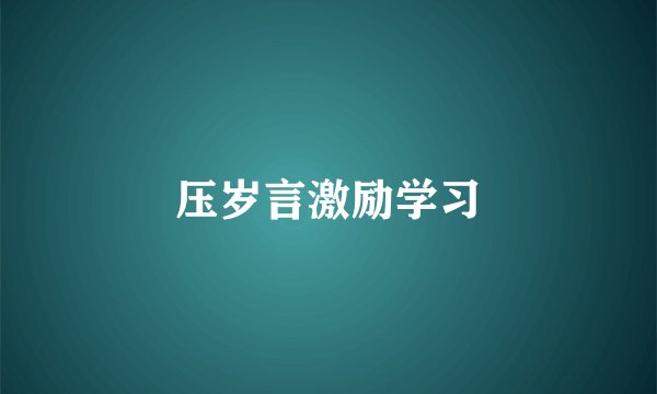 压岁言激励学习
