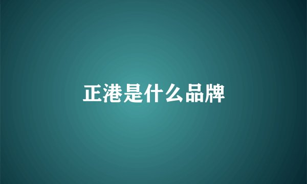 正港是什么品牌