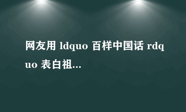 网友用 ldquo 百样中国话 rdquo 表白祖国是怎么回事?