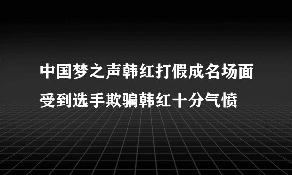 中国梦之声韩红打假成名场面受到选手欺骗韩红十分气愤