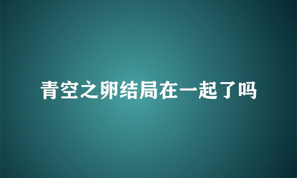 青空之卵结局在一起了吗