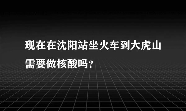 现在在沈阳站坐火车到大虎山需要做核酸吗？