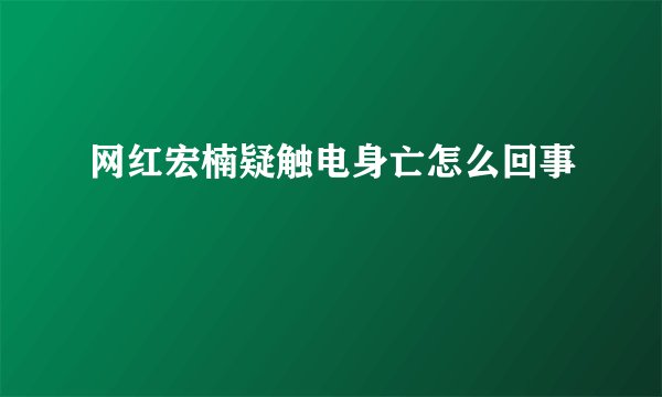 网红宏楠疑触电身亡怎么回事