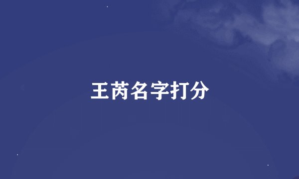 王芮名字打分
