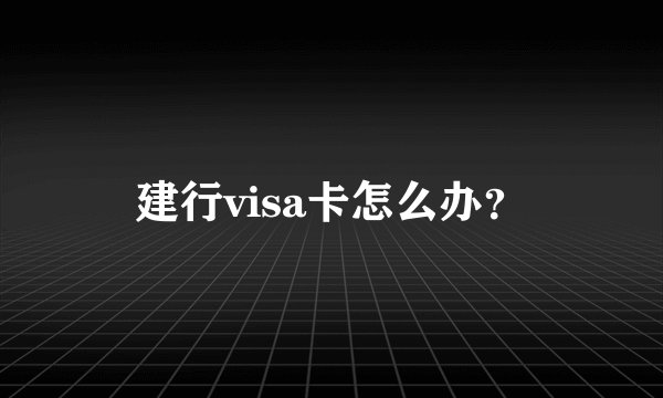 建行visa卡怎么办？