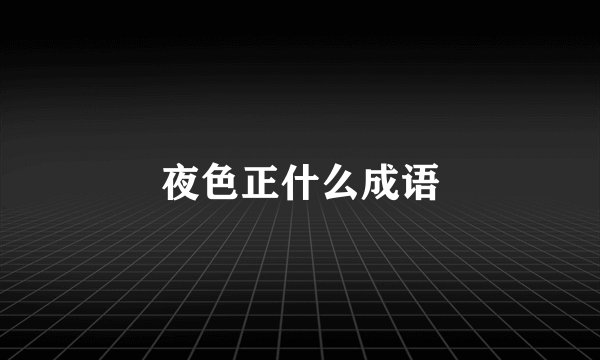 夜色正什么成语