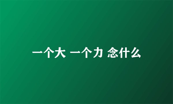 一个大 一个力 念什么