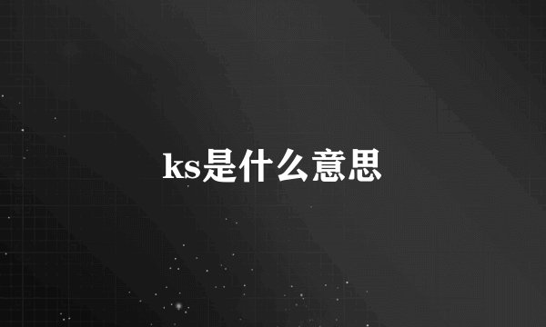 ks是什么意思