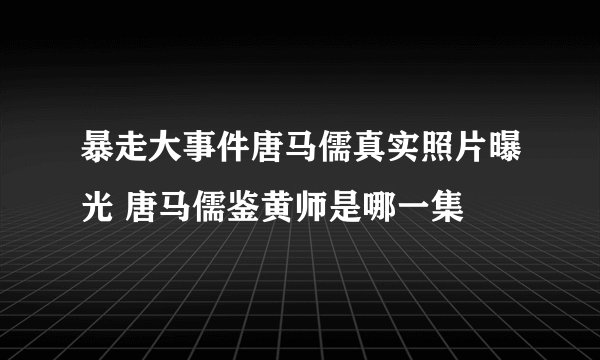 暴走大事件唐马儒真实照片曝光 唐马儒鉴黄师是哪一集