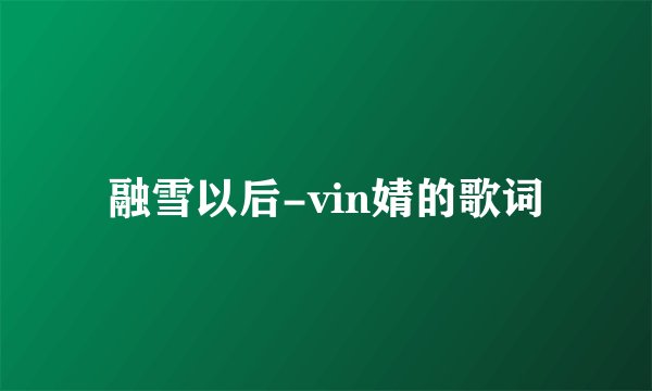 融雪以后-vin婧的歌词