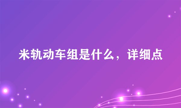 米轨动车组是什么，详细点