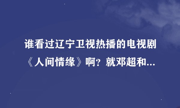 谁看过辽宁卫视热播的电视剧《人间情缘》啊？就邓超和范冰冰演的那个，能否介绍下剧情啊，谢谢