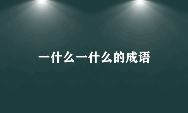 一什么一什么的成语