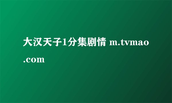大汉天子1分集剧情 m.tvmao.com