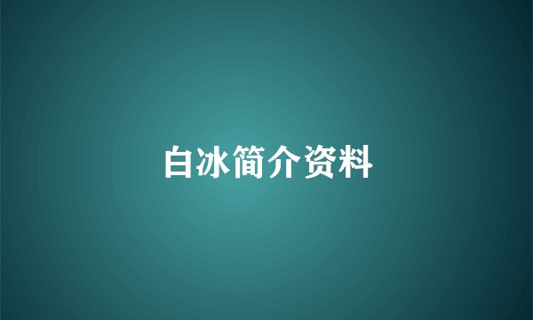 白冰简介资料