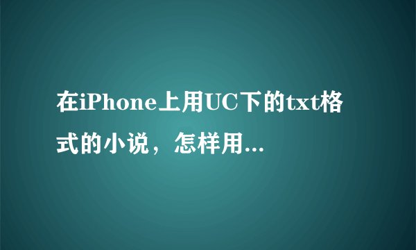 在iPhone上用UC下的txt格式的小说，怎样用ireader看？