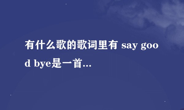 有什么歌的歌词里有 say good bye是一首中文歌 男生唱的。。。