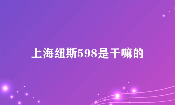 上海纽斯598是干嘛的